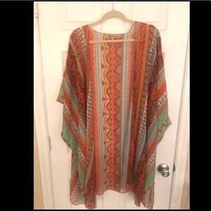 Multi-colored kimono